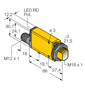 Фотоэлектрический датчикконвергентный датчик - MIAD9CV2Q - 3035235 Turck