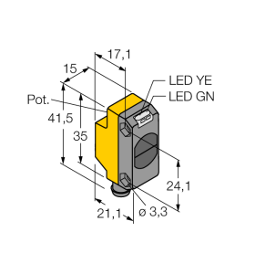 Фотоэлектрический датчикдиффузионный датчик - QS18VP6WQ7 - 3066442 Turck