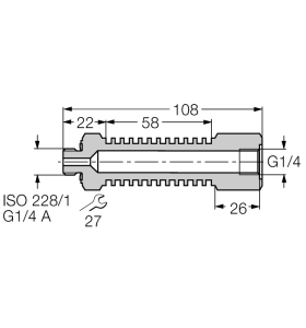 Секция охлаждения G1/4“Аксессуары для монтажа - PCS-G1/4A4 - 6835015 Turck 