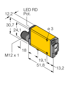 Фотоэлектрический датчикдиффузионный датчик - MIAD9WQ - 3035233 Turck