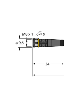 Кабель привода/датчика, ПУРКабельный соединитель - PKG3M-6-RSC4T/TXL Turck