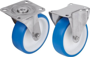Norelem 95046-01 Swivel and fixed castors stainless steel, for sterile areas