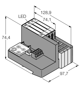 Программируемый комплект для Ethernet Modbus/TCP в IP20 - TI-BL20-PG-EN-6 - 1545055 Turck 