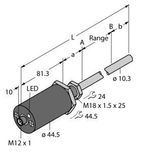 Устойчивые к давлению датчики линейного перемещенияSSI - LTX250M-F10-SSI2-GAF1-X3-H1161 Turck