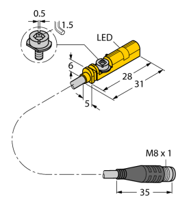 Датчик магнитного полядля пневмоцилиндров - BIM-UNT-AP6X-0,3-PSG3S/3GD - 4685865 Turck
