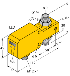 Мониторинг потокавстраиваемый в линию с оценочной электроникой - FCI-D10A4P-LIX-H1141 - 6870643 Turck 