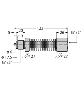 Секция охлаждения G1/2“Аксессуары для монтажа - PCS-G1/2A4 - 6835040 Turck 