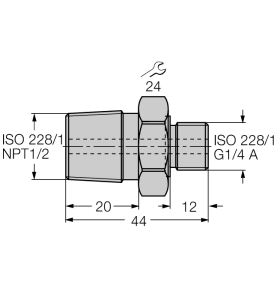 "Адаптер G1/4"" на N1/2""Аксессуары для монтажа - PCV-N1/2A4 - 6835013 Turck" 