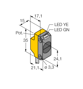 Фотоэлектрический датчикдиффузионный датчик - QS18VP6W - 3061660 Turck