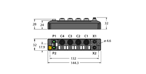 Компактный модуль ввода/вывода для Ethernet4 аналоговых входа, настраиваемые на сигналы по току, напряжению, РДТ или термопары - TBEN-S2-4AI - 6814025 Turck 