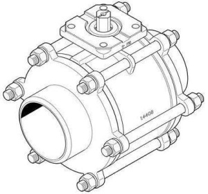 "Кран шаровой VZBA-4""-WW-63-T-22-F10-V4V4T" 