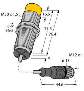 Индуктивный элемент связиПервичная сторона - NICP-M30-8P8-0,3-RSC12T - 4300201 Turck 
